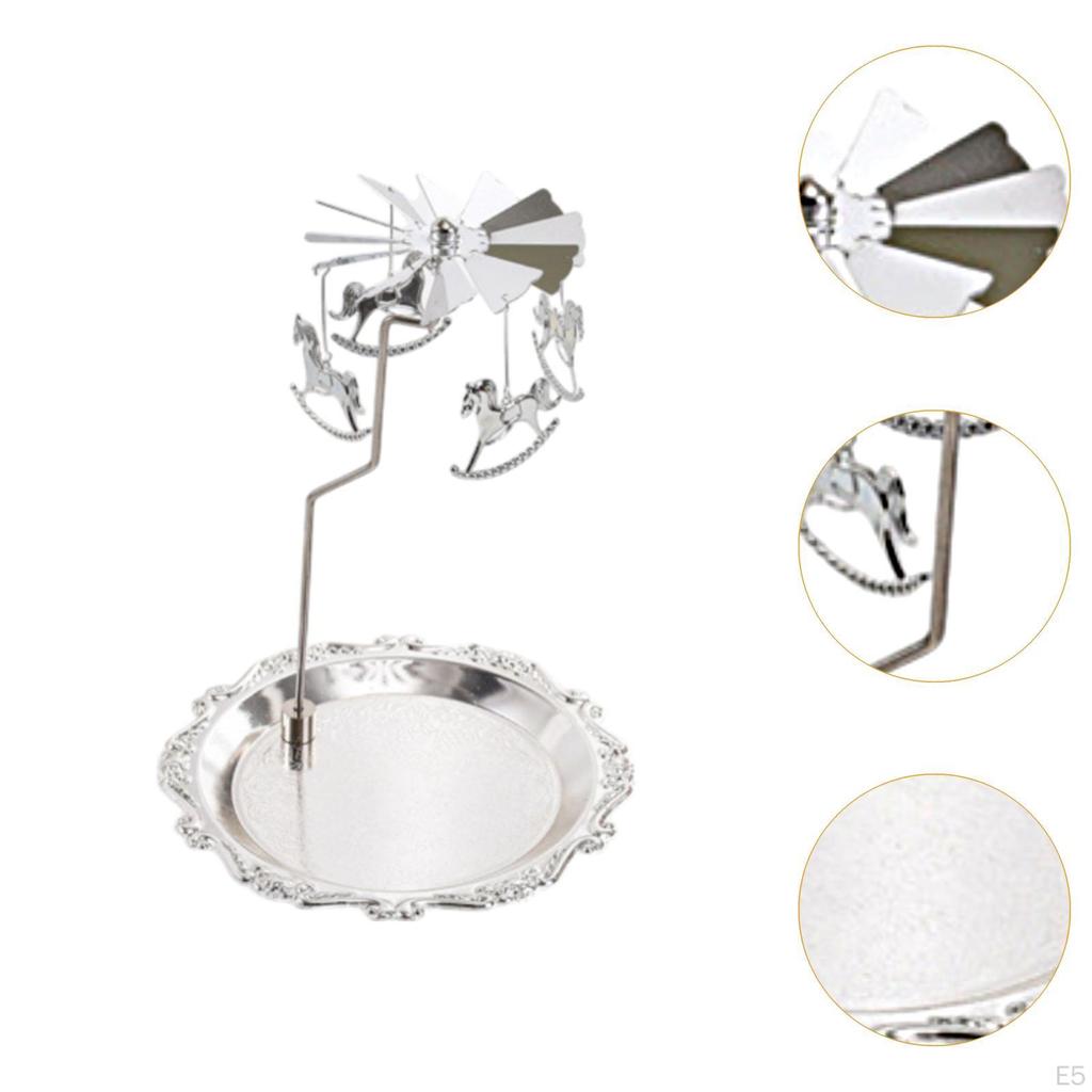 Rotating Candle Holder Candelabra Elegant Decorative Stand Tealight for Lover