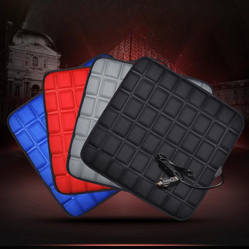 12V Car Seat Heated Cover 3 Gear Adjustable Temperature Electric Heating Pads 40W Car Seat Heating Pad Fast-Heating Seat Cushion
