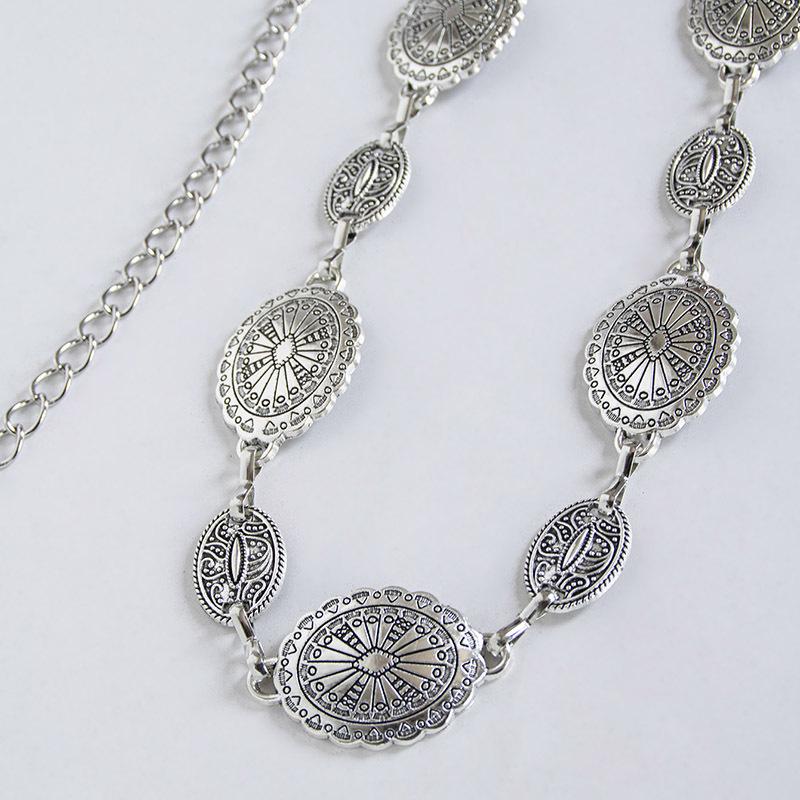 Bohemian Waist Chain with Retro Embossed and Aged Classic Metal Engraving for Women