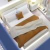 Bedroom Miniature Double Bed And Beddings New Cream Style Miniature Furniture Decoration
