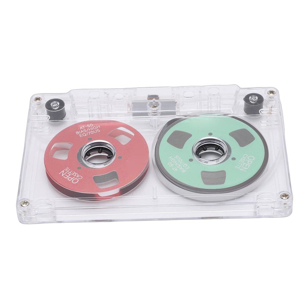 Blank Cassette Tape Reel to Reel Metal 50 Minutes Blank Recording Tape with Transparent Box for Music Recording