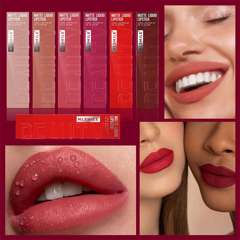 Velvet 6-Color Matte Lip Glaze - Non-Stick, Waterproof, Long-Lasting, Fade-Resistant Lipstick
