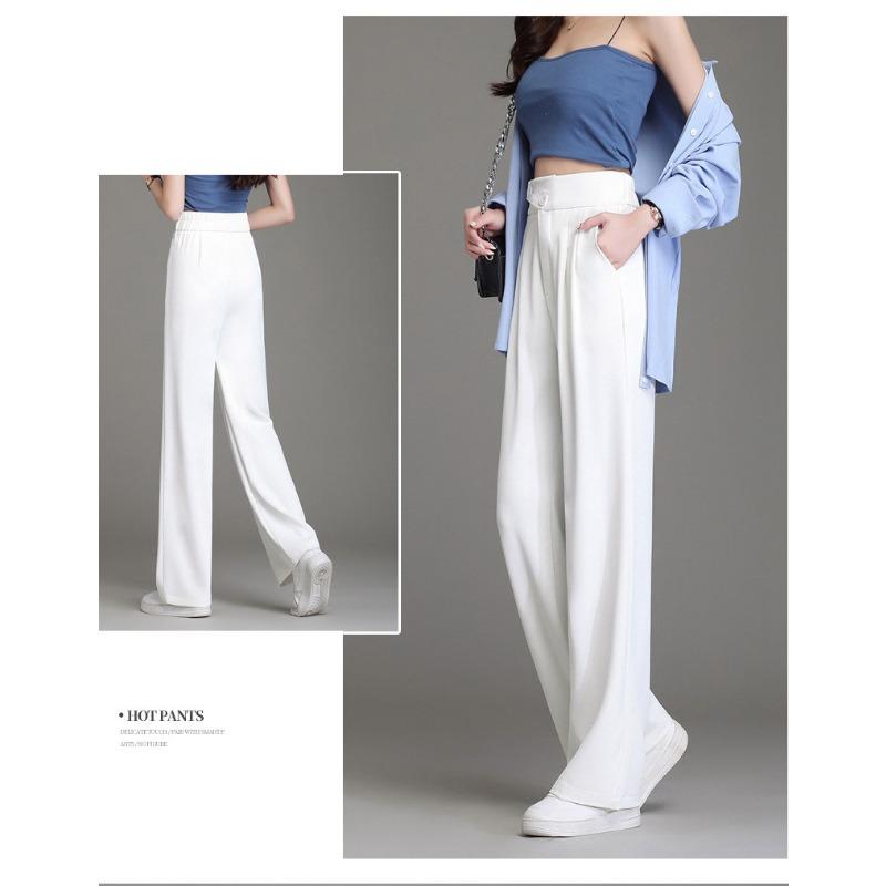 Women High Waist Slimming Straight Leg Suit Pants For Spring Autumn Commuter Wear