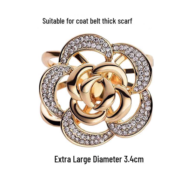 Elegant Silk Flower Scarf Buckle: Versatile, Dual-Purpose Accessory for Shawls and Scarves