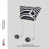 1pc Cute Cat Ears Beanie Hat For Women Winter Striped Korean Punk Gothic Y2K Wool Knitted Streetwear Handmade Crochet Bucket Cap