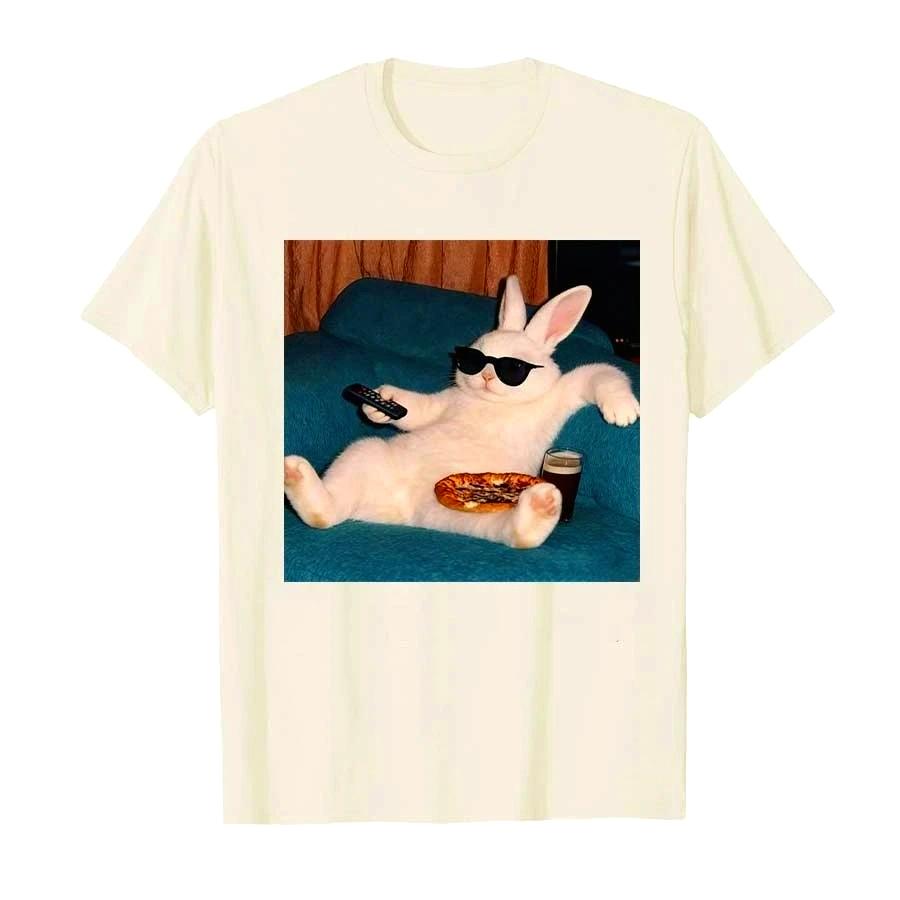 Lazy Bunny Meme Rabbit Printed Tshirt Women Harajuku Hiphop Streetwear Casual Short Sleeve T Shirts Tops Women Clothing