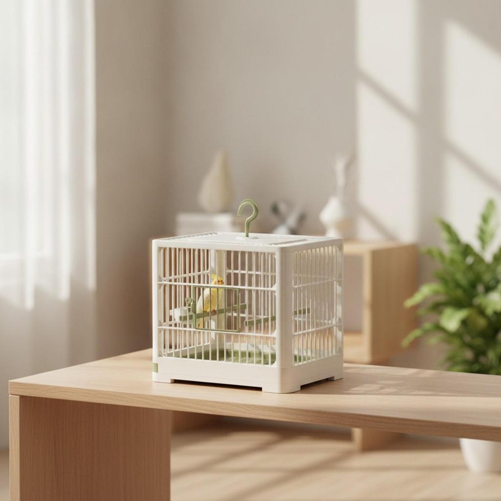 Square Bird Cage Lightweight with Slide-out Tray Lockable for Budgies