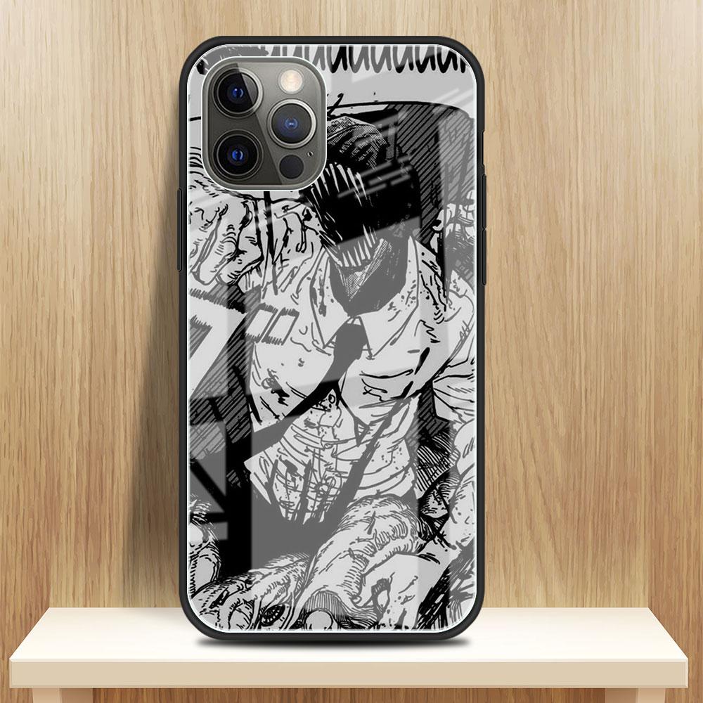 

Прохладный стеклянный чехол «Человек бензопилы» для Apple iPhone 14 13 Pro 11 12 7 8 Plus SE 2022 XR X XS Max 6 6S, закаленный чехол для телефона iPhone 6 6S