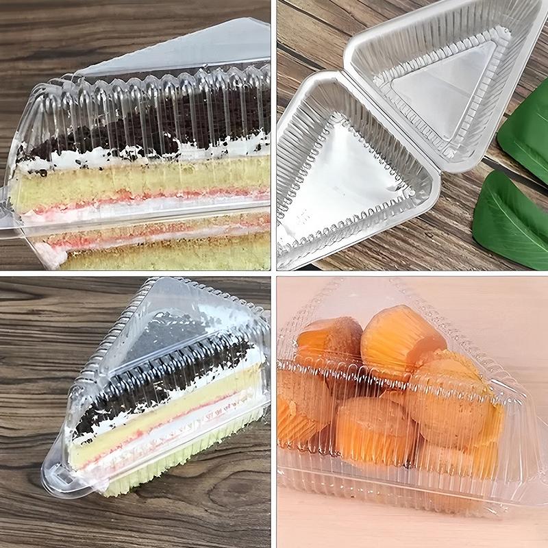 50/100/150 szt. Pojemnik na kawałek ciasta Trójkątne pudełko na ciasto Pudełko typu clamshell Na 8-calowe 6-calowe Kawałek Deseru Kanapka Pudełko na wynos