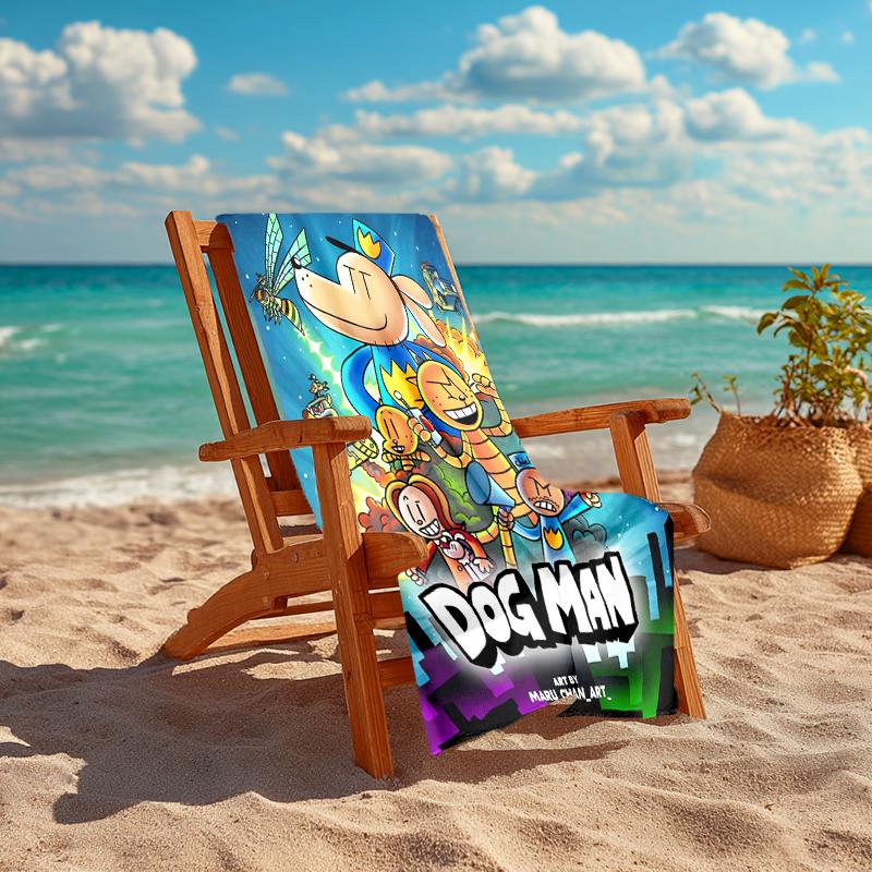 1pc DogMan2 Beach Towel, Comfortable and Thick, and Swimming/Bath/Picnic/Camping Towel, Suitable for Seaside Beaches