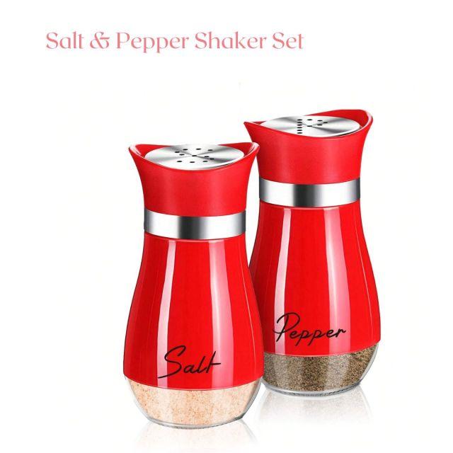 2pcs Seasoning Shaker Glass Bottles Spices Storage Barbecue Condiment Jar Salt Pepper Boxes For Kitchen Gadget Tools Organizer