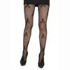 Sexy Thigh High Tights Transparent Women High Waisted Fishnet Mesh Skull Print Stretch Pantyhose Tights