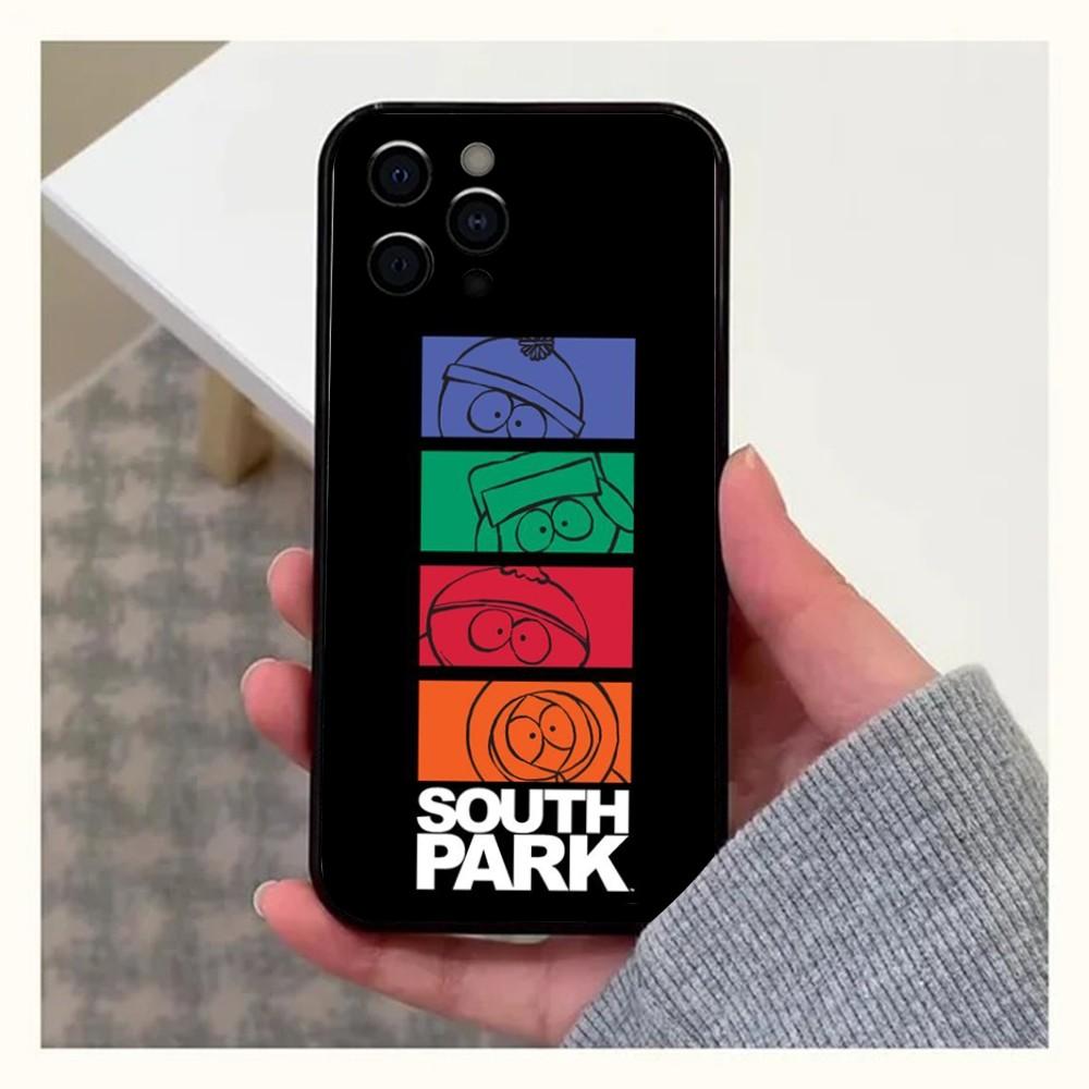 Cartoon Funny S-South-P-Park Phone Case For iPhone 16,15,14,13,12,11,Pro,X,XS,Max,XR,Plus,Mini Soft Black Cover