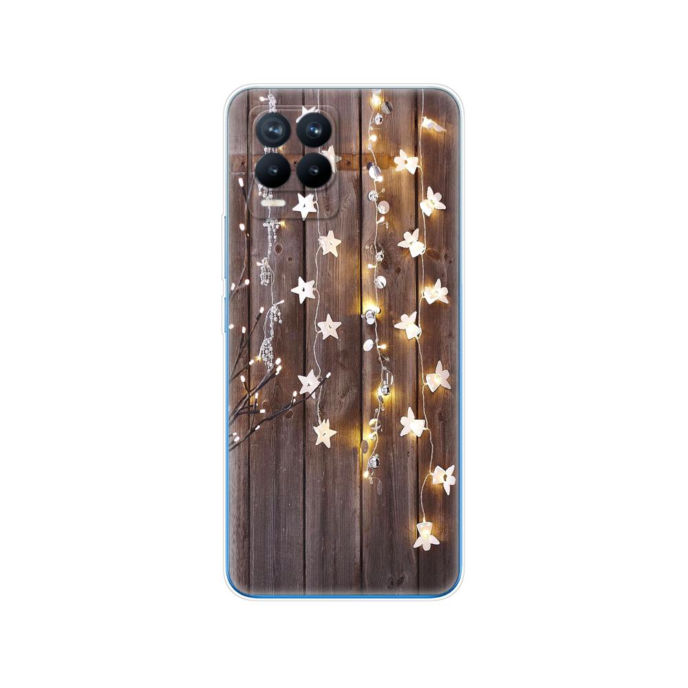 Für Realme 8 Hülle 6,4 Zoll Rückseitige Telefonabdeckung Für Realme 8 Pro OPPO Realme8 4G RMX3085 Stoßstange Winter Weihnachten Schnee Baum Neujahr