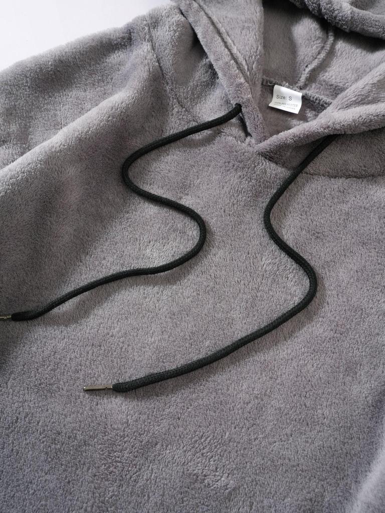 Men's Plus Size Hooded Casual Sweatshirt - Autumn/Winter Coral Fleece Fashion Style