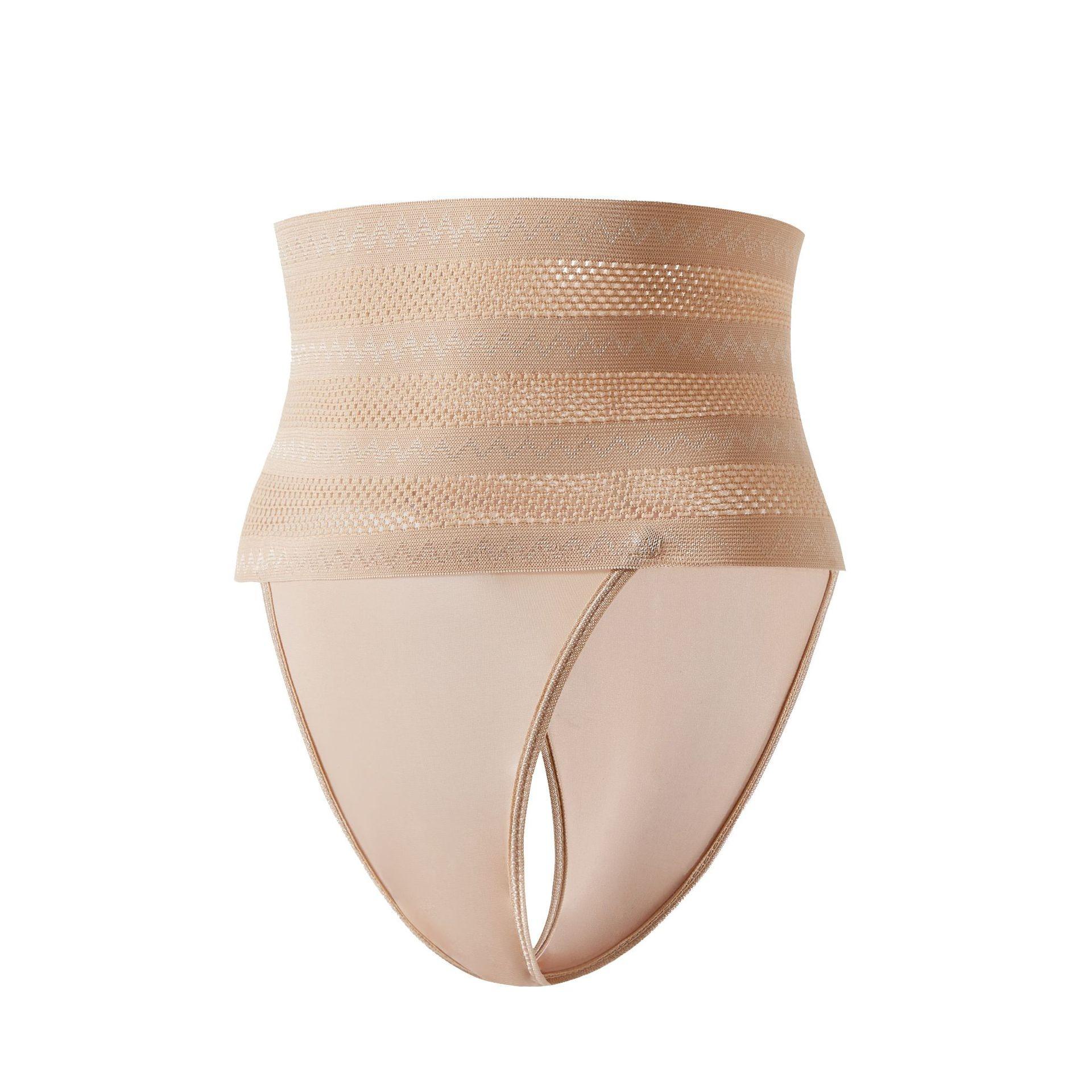 

Женское нижнее белье для похудения Firm Control Thong с высокой талией Body Shaper Трусики Butt Up Корректирующее белье Тонкие пояса Корсет Waist Trainer L бежевый