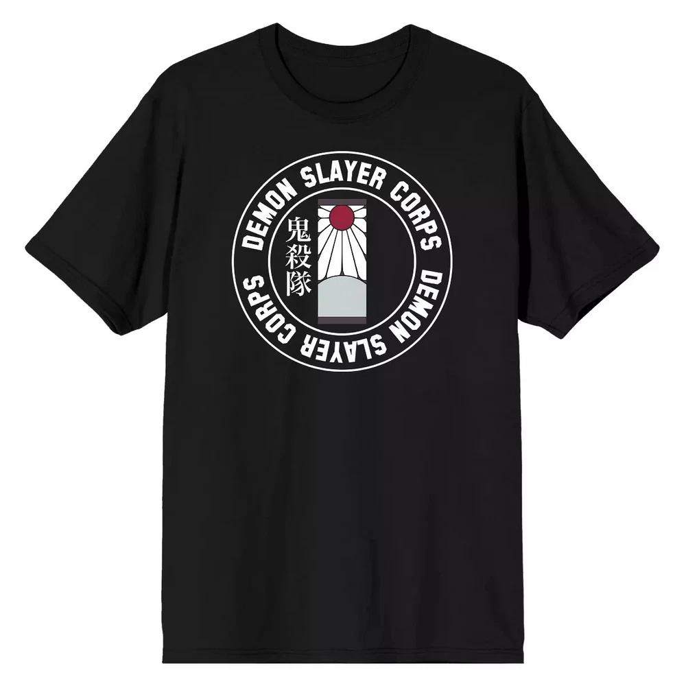 Anime Demon Slayer Corps Logo Black Tshirt S