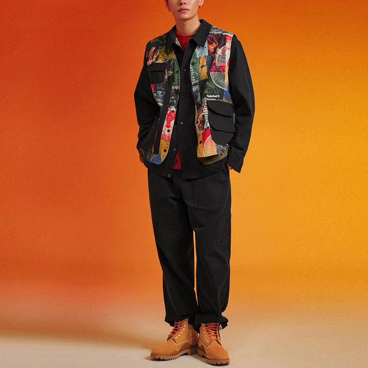 Timberland New Year Edition Pattern Print Two-In-One Detachable Casual Jacket Unisex Jackets Colorful A6CS9-DP0