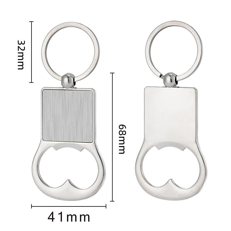 Creative Custom Laser Logo Name Keyring Practical Printing Activity Bar Ad Key Ring Chain Metal Beer Bottle Opener Keychain Gift
