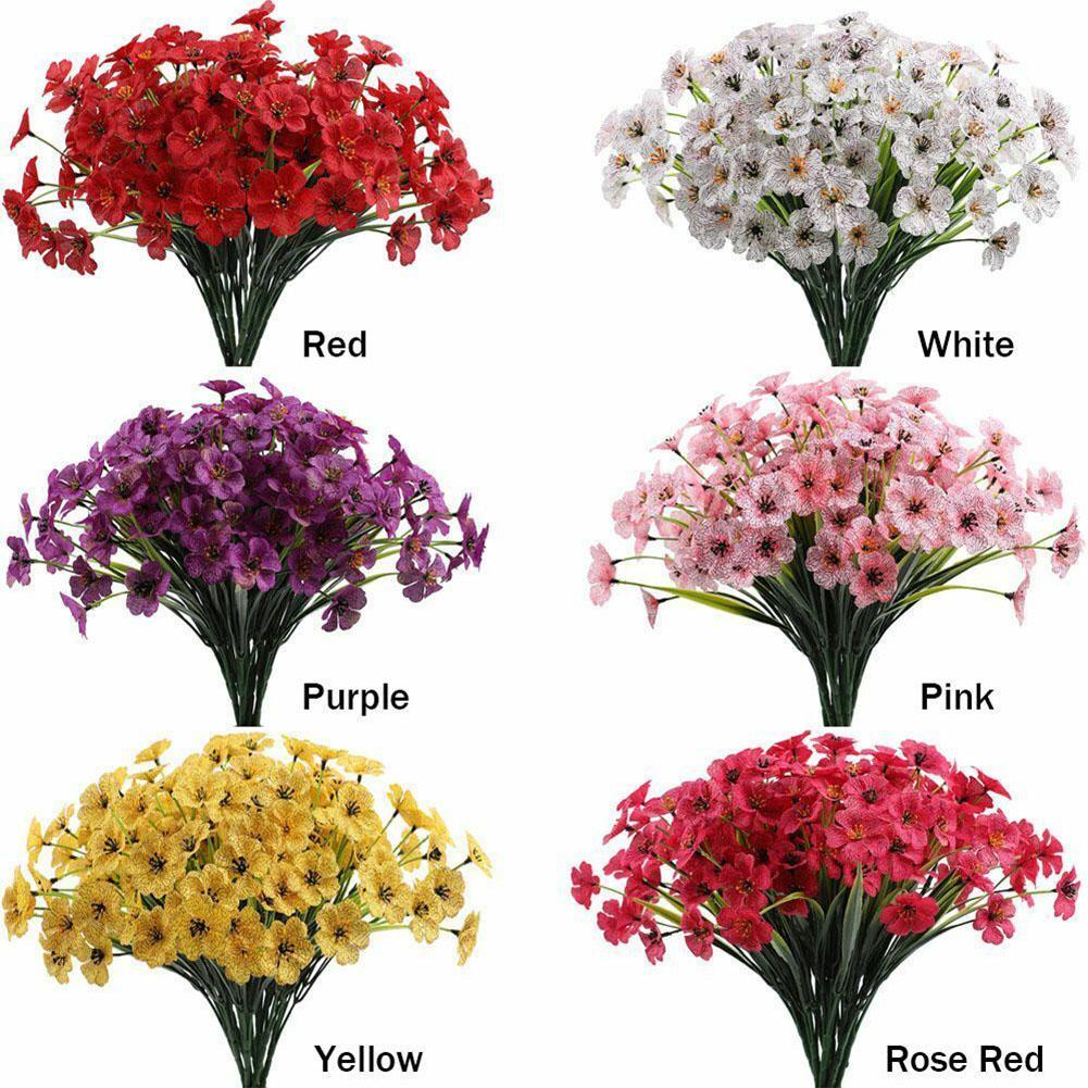 Flori artificiale DIY nunta Buchet de flori colorate Plante din plastic Flori false pentru gradina veranda fereastra casa decor masa camerei