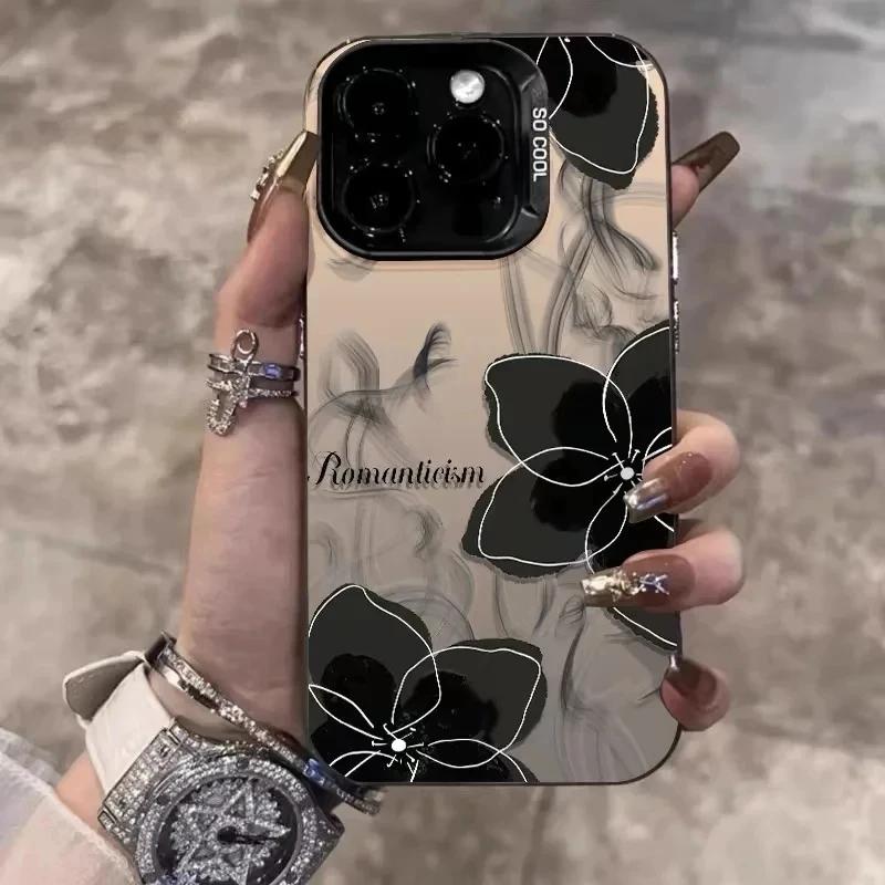 Luxury Florals Pattern Shockproof Phone Case For iPhone 15 14 13 12 11 Pro Max 7 8 Plus XS XR X Candy Color Flowers Back Cover