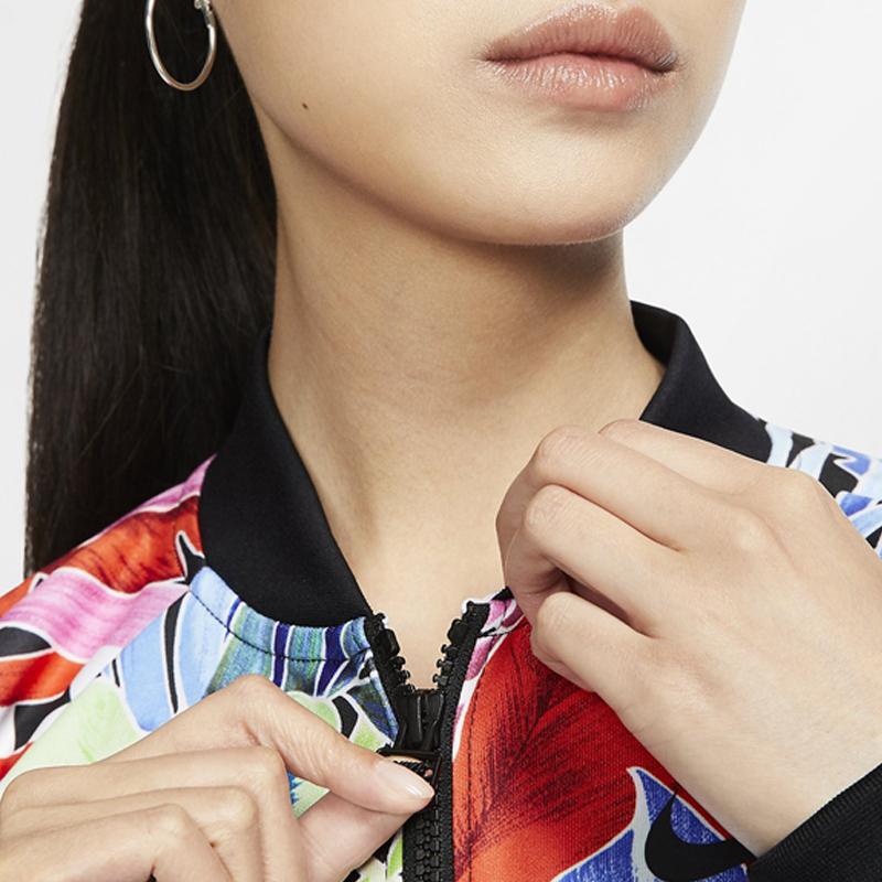 Nike Dámská bunda s dlouhým rukávem na zip s květinovým potiskem vícebarevná AR2221-010