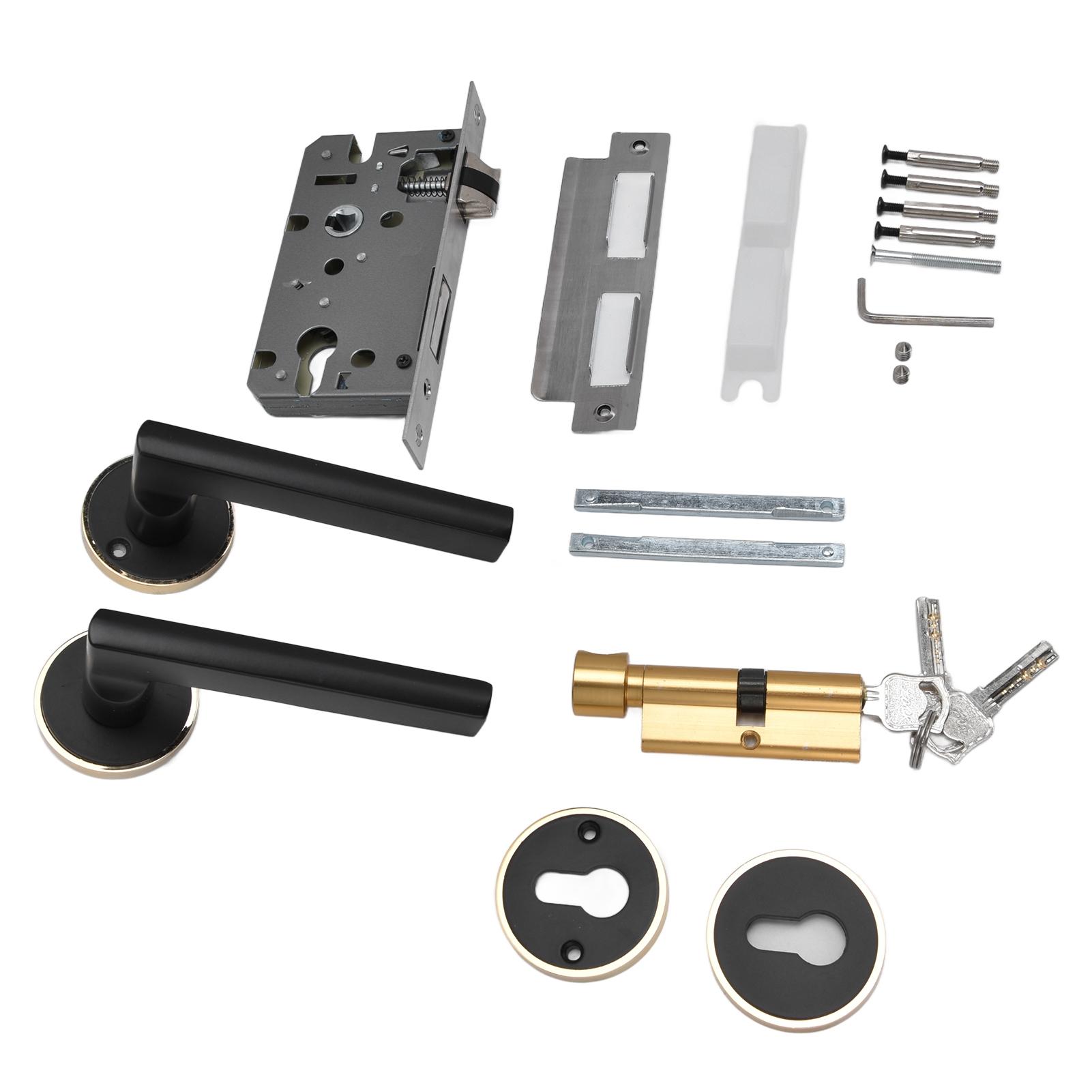 Handle Lock Space Aluminum Anti Collision Mute Round Locking Lever for Wooden Doors Bedroom Doors