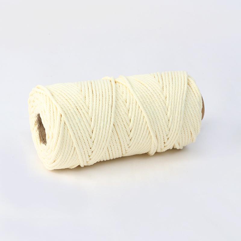 4mm Multi-Strand Macaron Colored Cotton Rope for DIY Tapestry & Decorative Weaving.