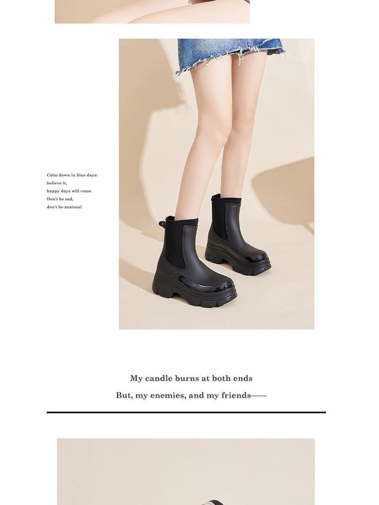 White Mid-Tube Chelsea Boots - British Style, Women's Soft Surface, All-Match, Slip-On.