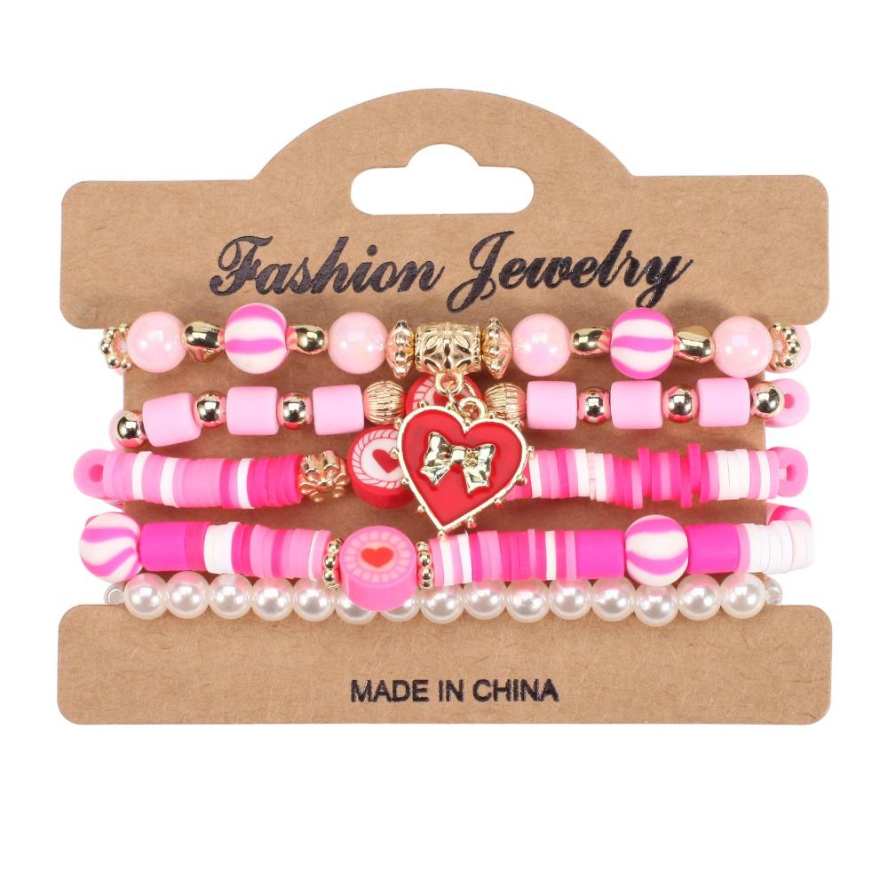5pcs/set DIY Romantic LOVE Pendant Acrylic Beads Colorful Stone Wristband Bracelet  Hand Decoration