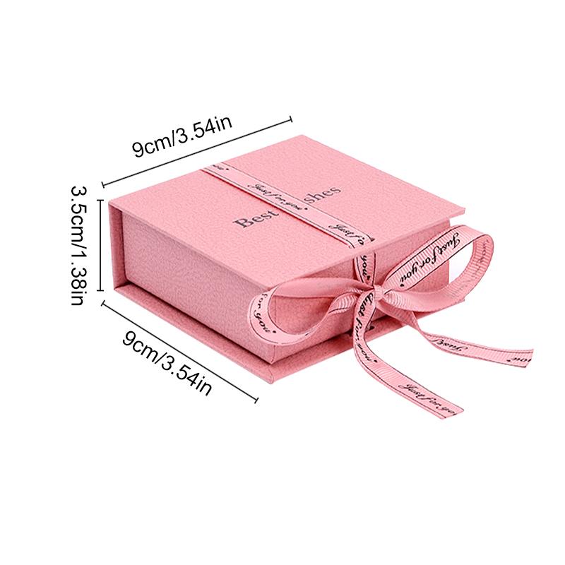 1PC Book Shape Wedding Necklace Organizer Valentine's Day Bowknot Ribbon Wrapping Box Jewelry Box With Flip Gift Packaging