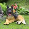 Handcarved Resins German Shepherd Figurine Miniature Dog Sculpture for Home Decors Small Animal Statue Garden Ornament