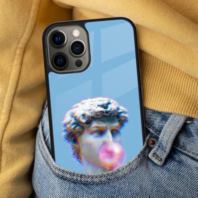 David Statue Abstract Art Soft Phone Case for iPhone 17 Air 16e Pro max 15 Pro 13 14 Plus 11 12 MagSafe Magnetic Coque