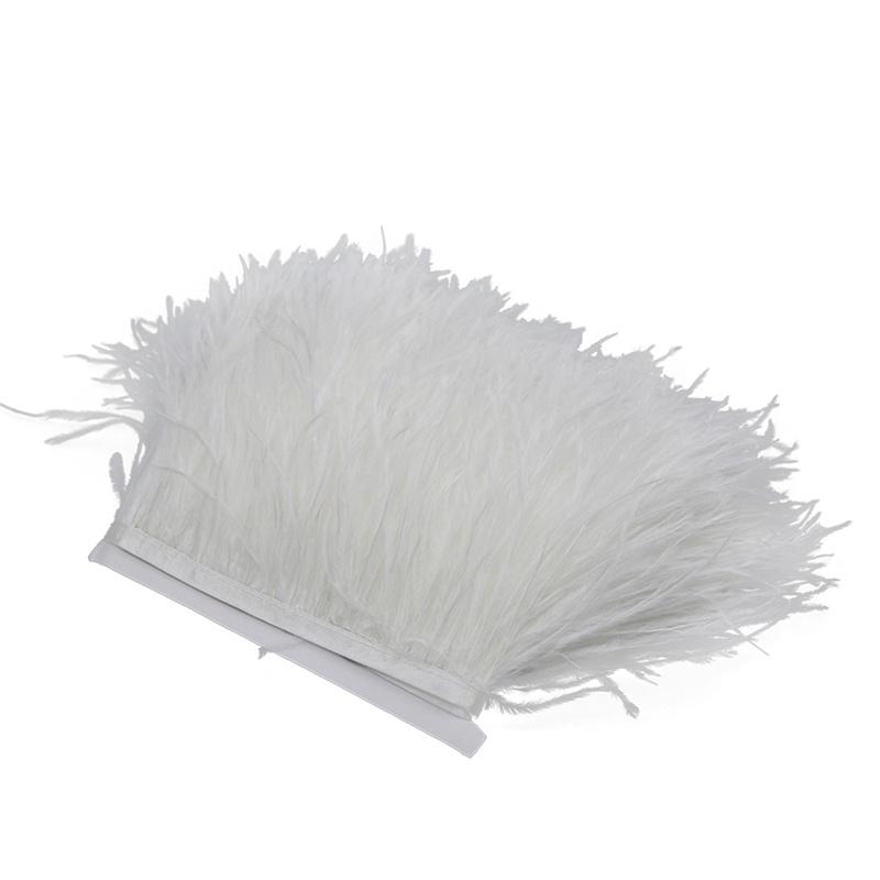 Feather2/5/10Meters 10-15CM Light Color Ostrich Feathers Trim Ribbon Plumes Selvage Tassel for Wedding Skirt Dress Sewing Accessories