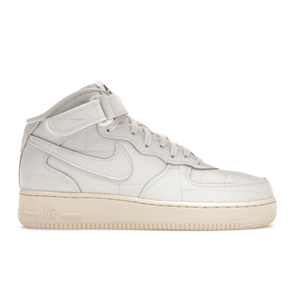 Nike  Air Force 1 07 Mid White Canvas Women Sneakers Summit-White Pearl-White Black DZ4866-121