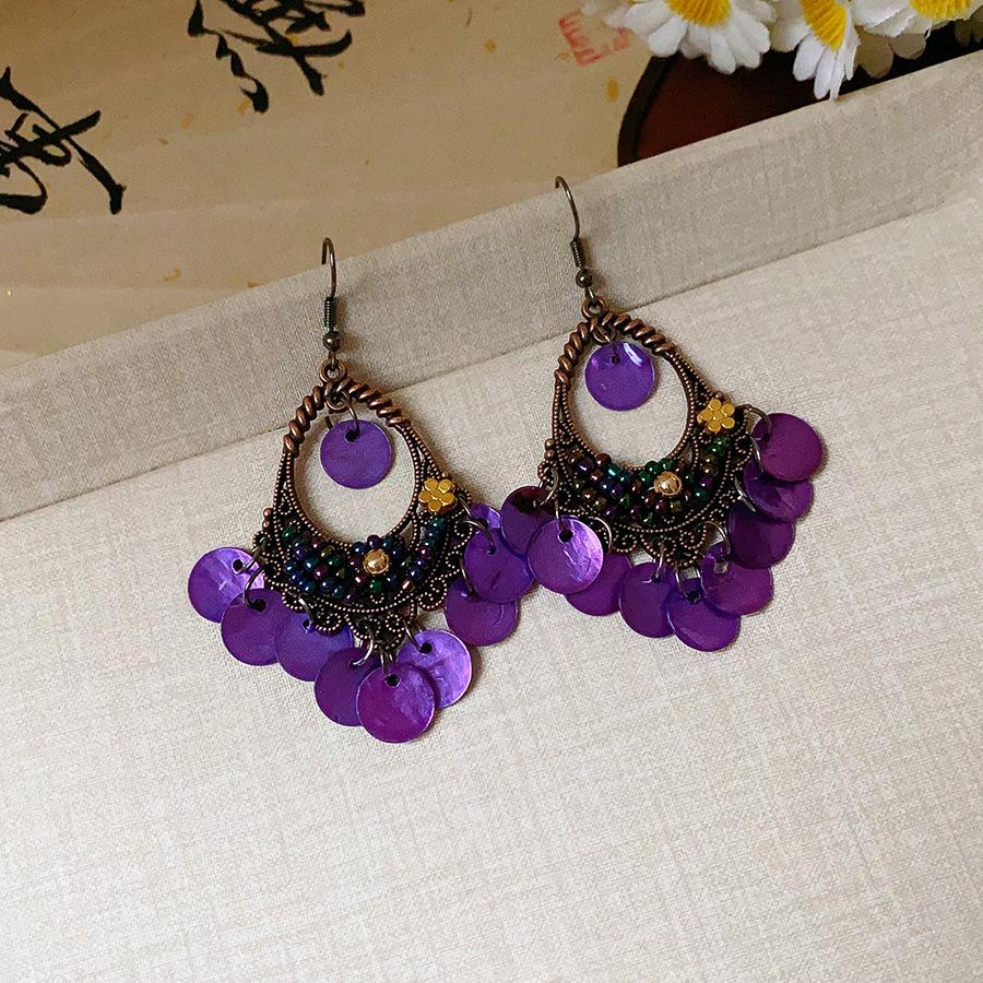 Ретро Цветочные Кисточки Бисером Серьги для Женщин