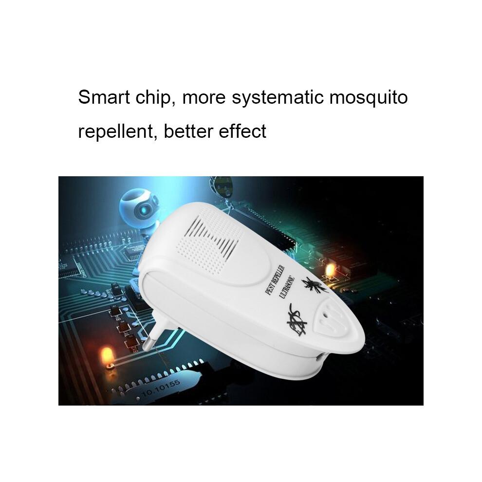Répulsif électronique ultrasonique anti-rats, répulsif intelligent anti-insectes pour la maison, modèle : prise britannique (blanc)