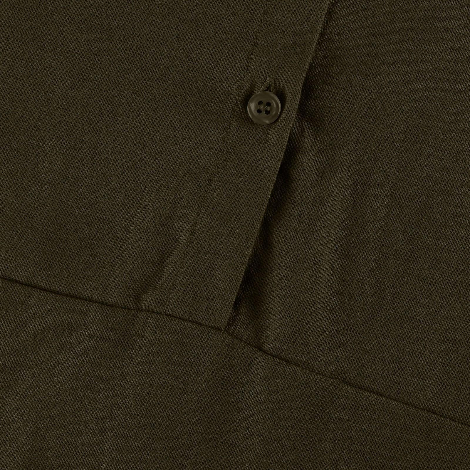 Женская летняя свободная однотонная рубашка с льняным кукольным воротником и короткими — фото 6