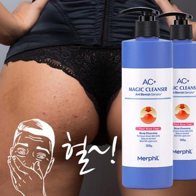 Acne del corpo/miglioramento dell'acne sulla schiena/bagnoschiuma AC+magic con licenza profumo di cotone per bambini, 500g, 2 unità