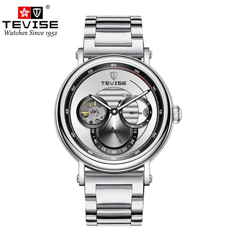 

Fully Automatic Mechanical Watch Business Watch 30M Waterproof Hollow Skeleton Stainless Steel Mechanical Watch Gift срібний