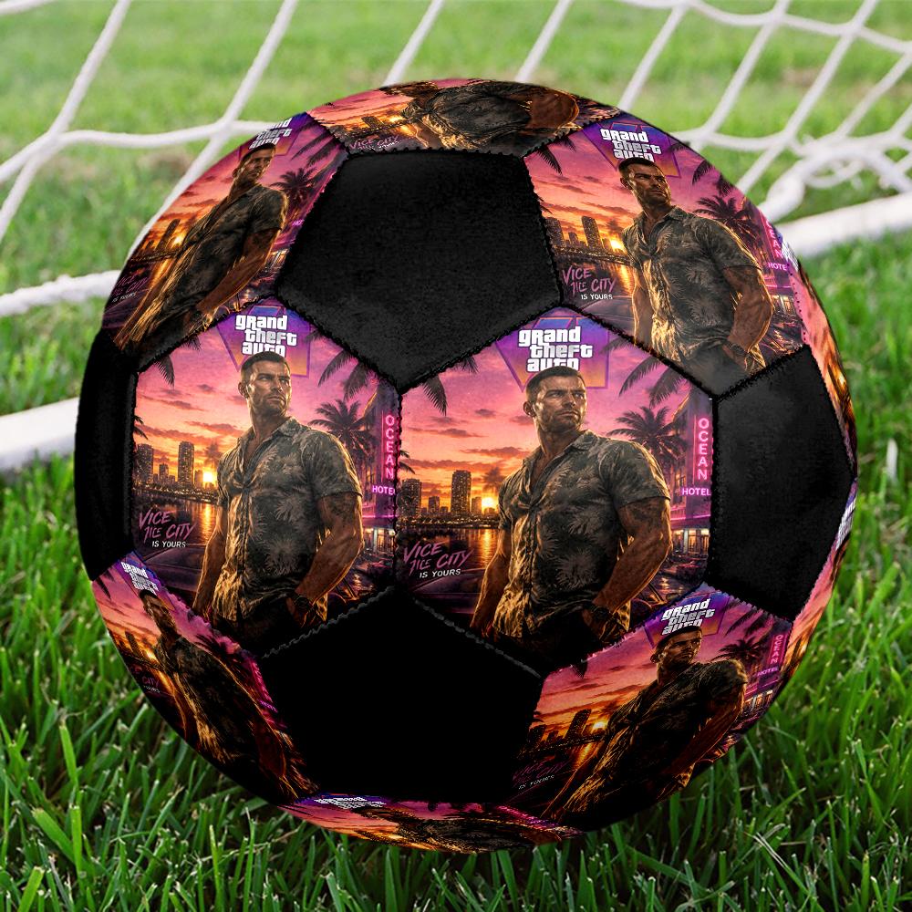 GTA 6 Theme Size 5 Soccer Ball, Suitable for Both Indoor and Outdoor Matches, a Gift Suitable for Everyone.