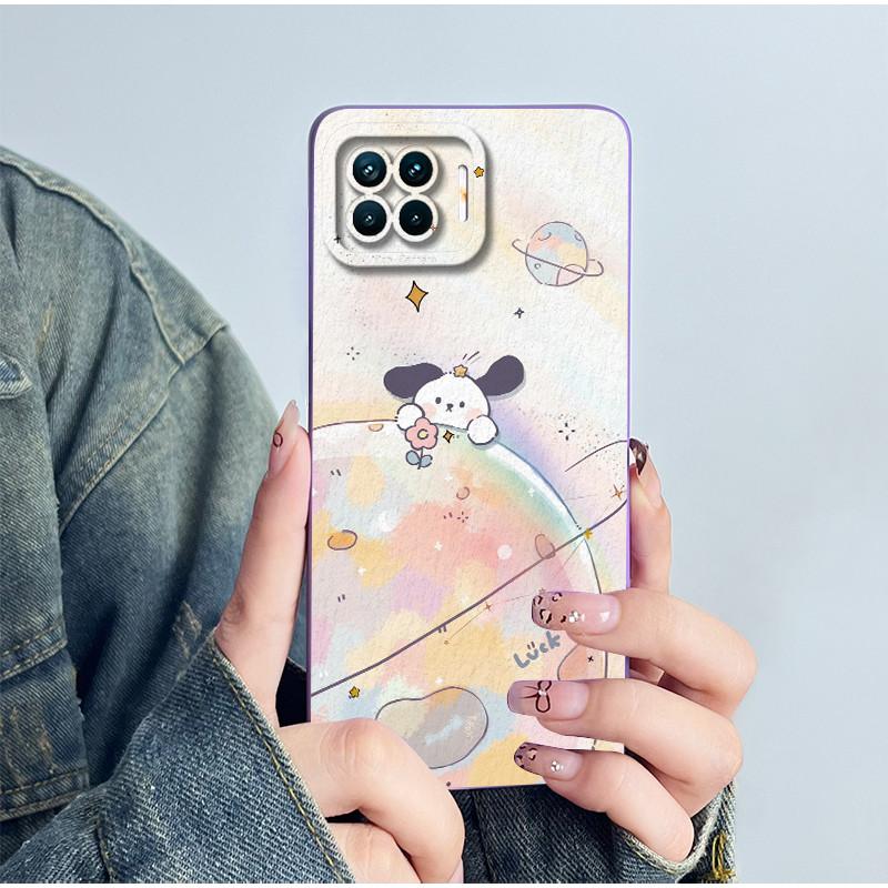 For OPPO Reno4 Lite Reno4 F Phone Case Reno 4 Lite 4F Cover Soft Silicone Cartoon Funda Lovely Panda Flower Printed Coque Casing