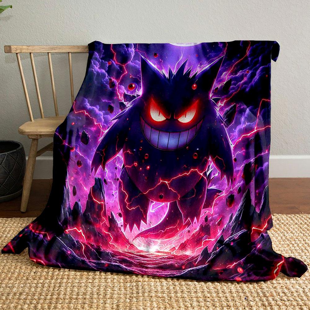A glowing, eerie figure with vivid red and purple lightning effects. for all seasons blanket lunch break throw gift