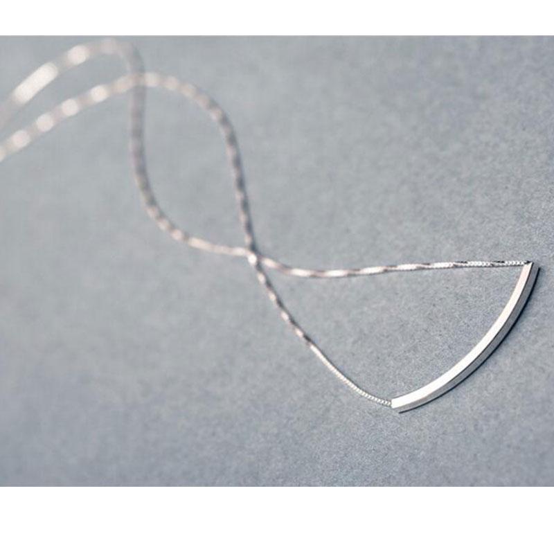 ANENJERY Necklace For Women Curved Tube Necklace Simple Elegant Style