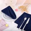 10pcs Dining Tableware Napkin Serviettes Polyester Cotton Cloth Wedding Party Napkins