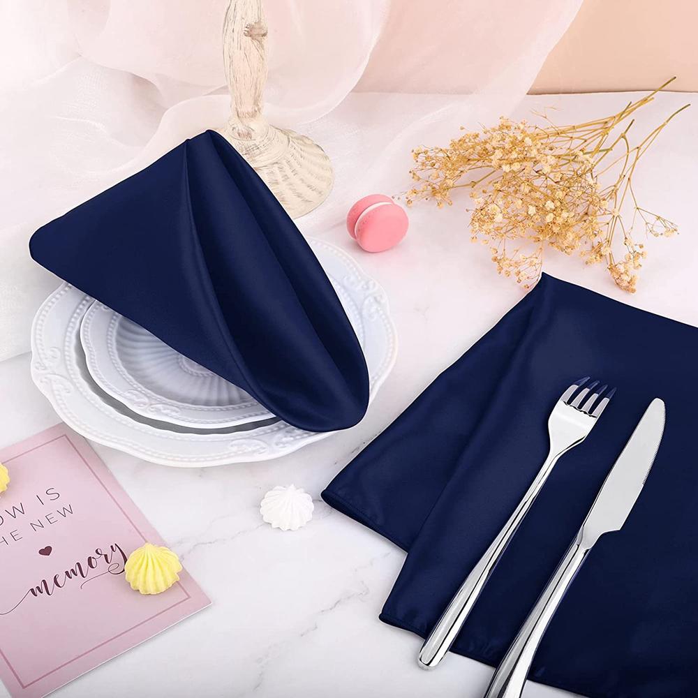 10pcs Dining Tableware Napkin Serviettes Polyester Cotton Cloth Wedding Party Napkins