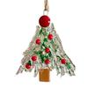 Glass Christmas Ornament Red Green Silver Wreath/Tree Hanging Decoration for Holiday Home Party Decor