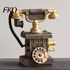 Victorian Style Phone Telephone Resin Figurine, Retro Model Statue with Matte Finish, Oxidation-resistant Old-Fashioned Desk Decor for Home