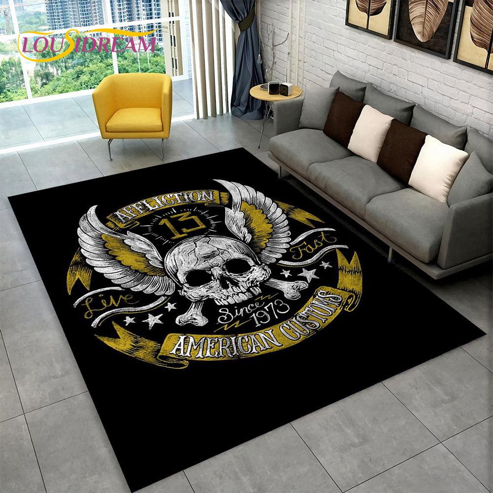 Dywan z motywem czaszki gotycki czarownicy, dywanik do salonu, sypialni, sofy, pokoju zabaw, wycieraczka, dekoracja, antypoślizgowa mata podłogowa