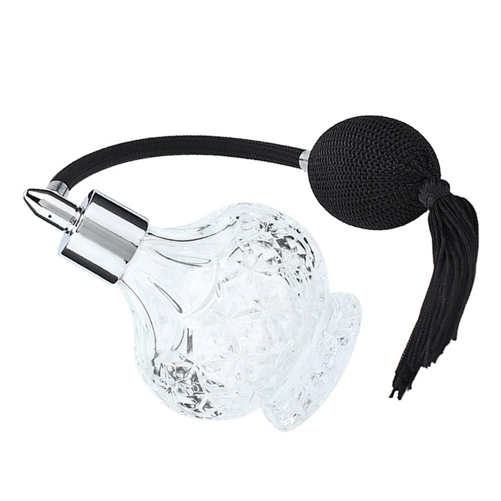 Retro Glass Perfume Bottle Refillable Tassel Empty Spray Bottle Atomizer 80ml
